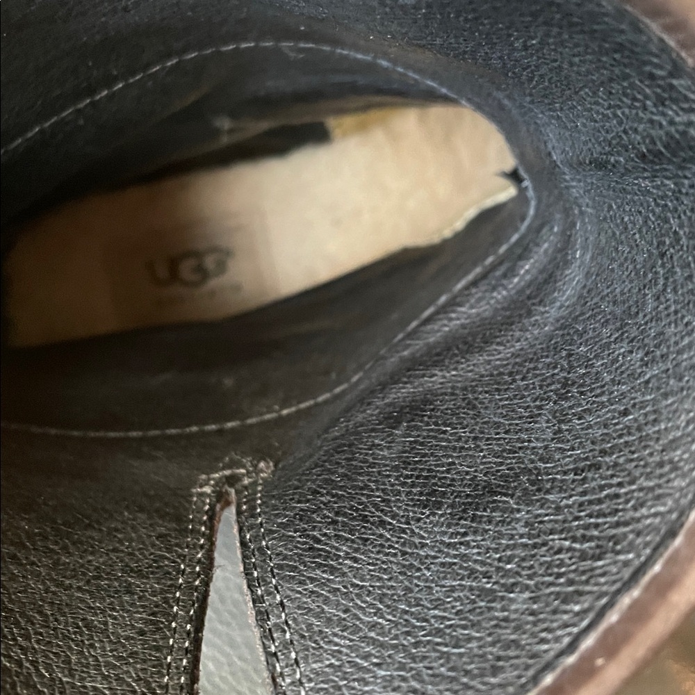 UGG Australia Frances Buckle Moto-Style Boots Women Size 7.5 Dark Brown Leather - Picture 13 of 14